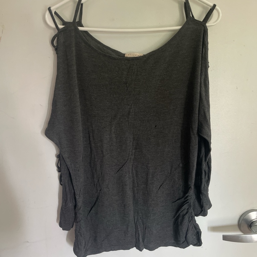 Occasion Black Asymmetrical Cut Out Camisole